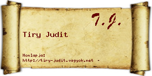 Tiry Judit névjegykártya